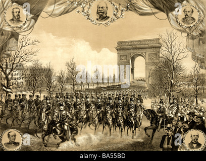 Ingresso trionfale in Parigi con l'esercito tedesco Foto Stock