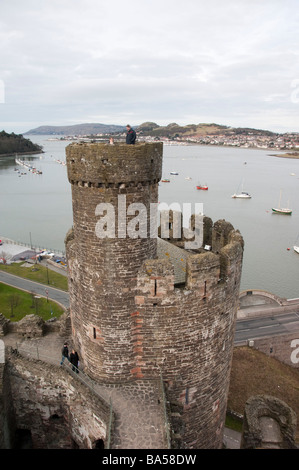 Galles - Conwy Castle Foto Stock
