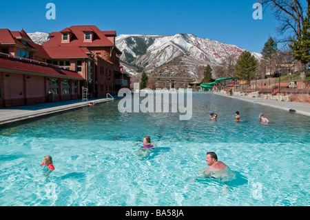 La piscina principale, Glenwood Hot Springs, Glenwood Springs, Colorado. Foto Stock