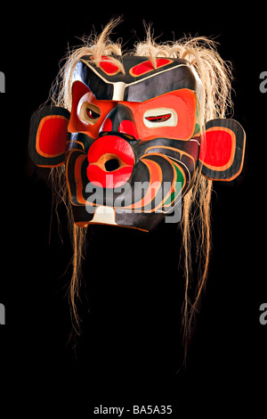 Nativo di maschera prima nazione arte originale costa Ovest arte nativa appena galleria d'arte Port McNeill nord Isola di Vancouver Vancouver è Foto Stock