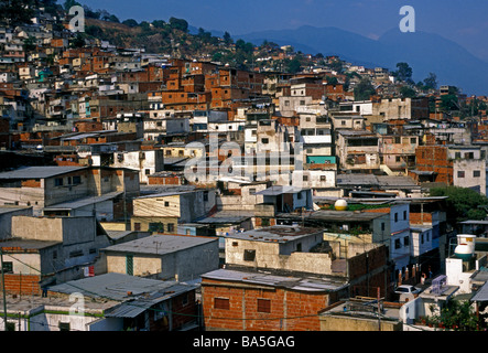 Baraccopoli, baraccopoli, costruito lungo la collina, barrio eucalipto, eucalipto barrio, città di Caracas, Caracas, Distretto Capitale, Venezuela, SUD AMERICA Foto Stock