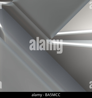 Abstract background design liscio con angolari metallici forme geometriche Foto Stock