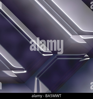 Abstract background design liscio con angolari metallici forme geometriche Foto Stock