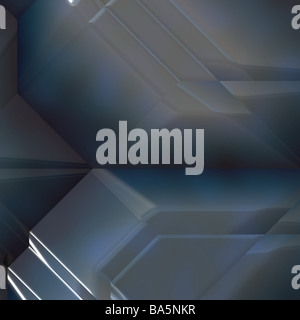 Abstract background design liscio con angolari metallici forme geometriche Foto Stock
