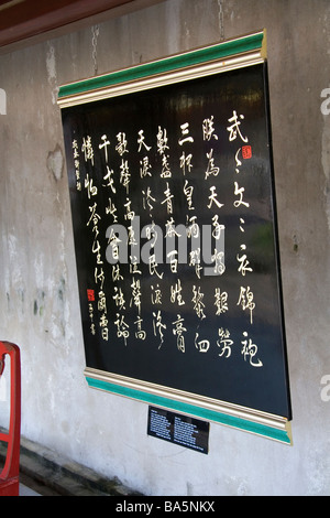 Scrittura cinese all'interno della cittadella imperiale di Hue Vietnam Foto Stock