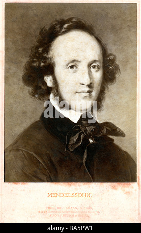 Felix Mendelssohn fotografia Vittoriano di un dipinto del compositore tedesco 1809 1847 a 1840 Foto Stock