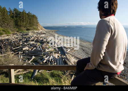 Costa in Fort Ebey parco dello stato di Washington Foto Stock