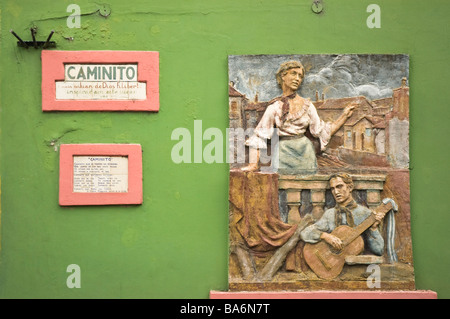 Caminito street, Buenos Aires. Foto Stock