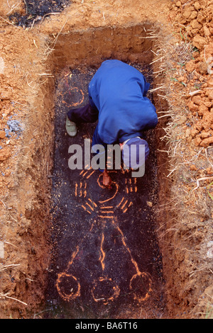 Cina, Guizhou, Pingtang, Han funerale, sulla tomba di massa, il 8 sacro trigrammi, esperto di feng shui la tastatura Foto Stock