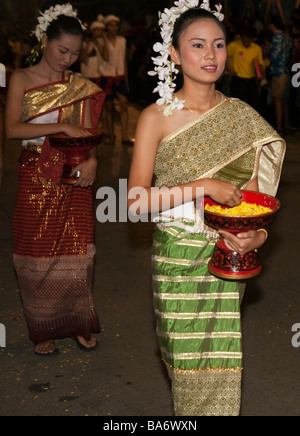 Loy Krathong, Yee Peng, Yie Ping o Yi Peng Festival Chiang Mai Thailandia Foto Stock