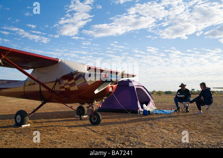 Gare Birdville aerodrome camping. Birdsville, Queensland, Australia Foto Stock