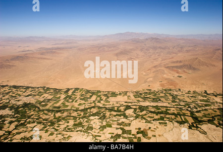 Una veduta aerea di terreni agricoli a sud di Kabul in Afghanistan Foto Stock