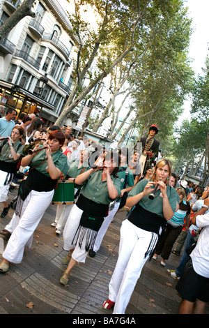 Festival di strada sulla Rambla, Barcelona, Catalogna, Spagna Foto Stock