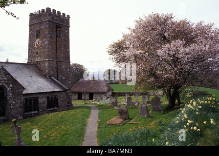 La Chiesa di San Pietro, Buckland in moro, Dartmoor Devon, Inghilterra, Regno Unito Foto Stock