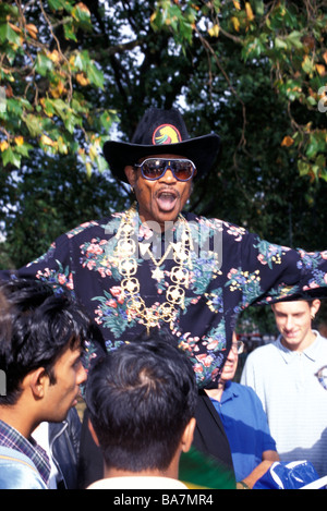 Man giving a speech, Speakers's Corner, Hyde Park, London, London, England, United Kingdom Foto Stock