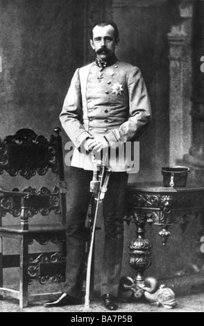 Rudolf, 21.8.1858 - 30.1.1889, Principe ereditario d'Austria-Ungheria, lunghezza intera, 1888, Foto Stock