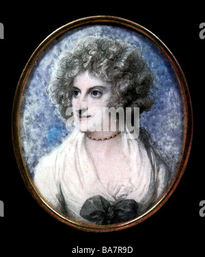 Caroline, 1.3.1683 - 1.12.1737, Queen Consort of Great Britain 11.6.1727 - 1.12.1737, ritratto, miniatura su avorio di Richard Cosway (1742 - 1821), Berlino, , Foto Stock