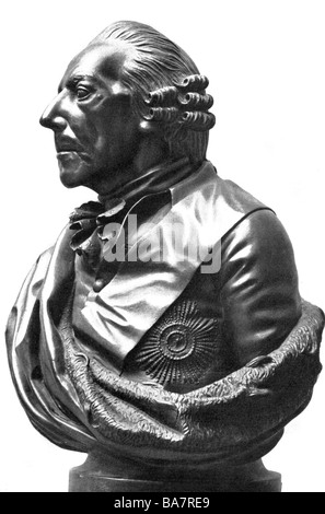 Federico II 'il Grande', 24.1.1712 - 17.6.1786, Re di Prussia 31.5.1740 - 17.6.1786, ritratto, busto dopo la sua maschera di morte, di J. Eckstein, vista laterale, , Foto Stock