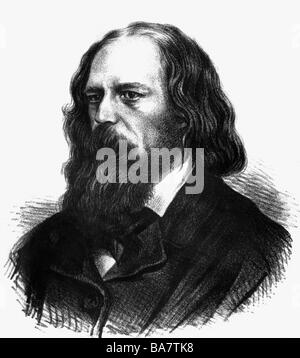 Tennyson, Alfred, 1st Baron, 6.8. 1809 - 6.10.1892, autore/scrittore britannico, ritratto, litografia, 19th secolo, , Foto Stock