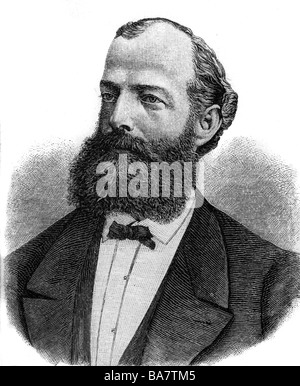 Kekule von Stradonitz, Friedrich August, 7.9.1829 - 13.7.1896, ritratto, incisione in legno, 19th secolo, , Foto Stock