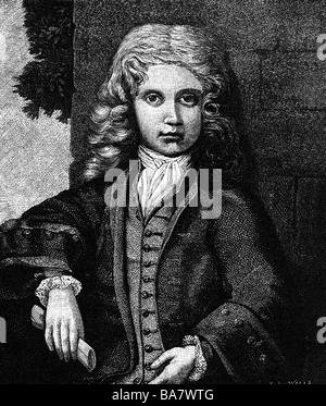 Mozart, Wolfgang Amadeus, 27.1.1756 - 5.12.1791, musicista austriaco (compositore), a mezza lunghezza, incisione in legno, all'età di 10 anni, Foto Stock