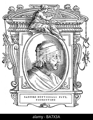 Botticelli, Sandro, 1.3.1445 - 17.5.1510, artista italiano (pittore), ritratto, incisione successiva, Foto Stock
