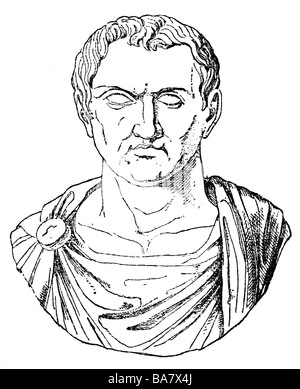 Antonius, Marcus, circa 82 - 30 a.C., politico romano e generale, ritratto, incisione in legno, dopo busto antico, 19th secolo, clipping, Foto Stock