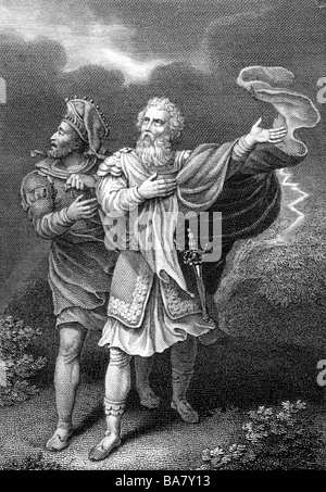Shakespeare, William, 23.4.1564 - 23.4.1616, poeta inglese, opere, "Re Lear', atto 3, scena 2, incisione su rame, artista del diritto d'autore non deve essere cancellata Foto Stock