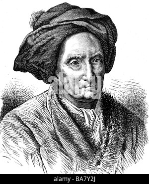 Fontenelle, Bernard le Bovier de, 11.2.1657 - 9.1.1757, autore/scrittore francese, ritratto, stampa dopo un'incisione anonima del legno, Foto Stock