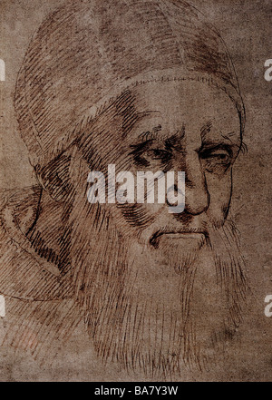 Giulio II (Giuliano della Rovere) 5.12.1443 - 21.2.1513, papa 31.10.1503 - 21.2.1516, ritratto, disegno in gesso di Raffaello, Foto Stock