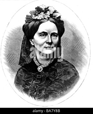 Elena Pavlovna, 9.1.1807 - 21.1.1873, Grande Duchessa di Russia dal 20.2.1824, ritratto, ovale, incisione in legno, pubblicata in occasione della sua morte, Foto Stock