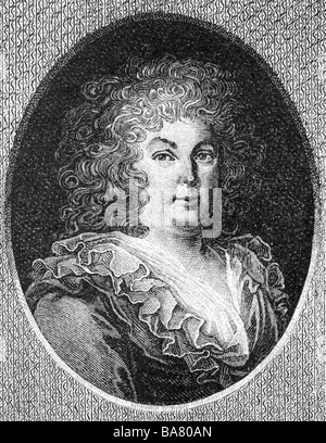 Friedericke Luise, 26.10.1751 - 25.2.1805, regina consorte della Prussia 17.8.1786 - 16.11.1797, ritratto, ovale, incisione su rame di Daniel Berger (1744 - 1825), dopo la verniciatura, fine XVIII secolo, artista del diritto d'autore non deve essere cancellata Foto Stock