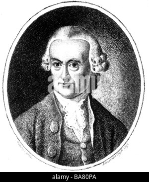 Bach, Wilhelm Friedemann, 22.11.1710 - 1.7.1784, musicista tedesco (compositore e organista), ritratto, incisione su rame, 1790, artista del diritto d'autore non deve essere cancellata Foto Stock