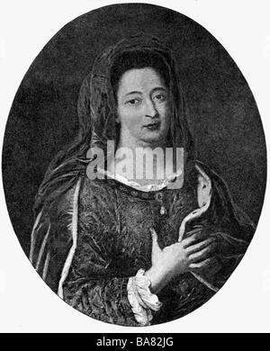 Maintenon, Francoise d' Augigne, Marquise de, 27.11.1635 - 15.4.1719, signora della corte francese, ritratto, dopo l'incisione del rame, 17th secolo, , Foto Stock