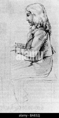 Mendelssohn-Bartholdy, Felix 3.2.1809 - 4.11.1847, compositore tedesco, a metà lunghezza, come bambino, suonando pianoforte, Foto Stock