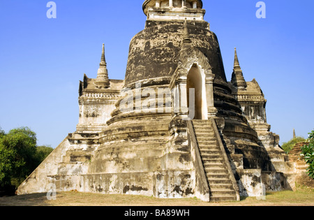 Rovine del tempio buddista di Tempio di Wat Phra Si Sanphet re s tempio in Ayutthaya vicino a Bangkok in Tailandia Foto Stock