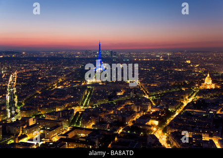 Vista sulla Torre Eiffel Parigi Francia Foto Stock