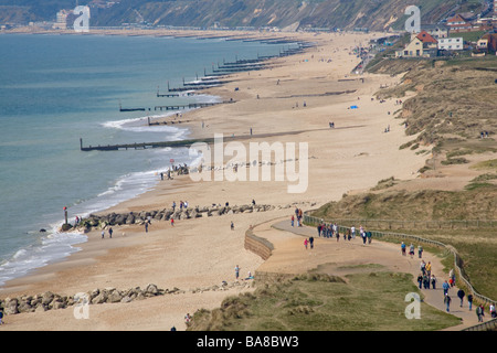 Vista dalla testa Hengistbury mostra Enfield beach Foto Stock