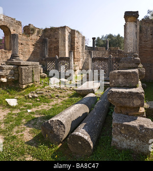 Il workshop di Pheidias all antica Olympia in seguito convertita in una chiesa bizantina del Peloponneso Grecia Foto Stock