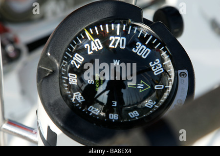 Bussola su barche a vela Foto Stock