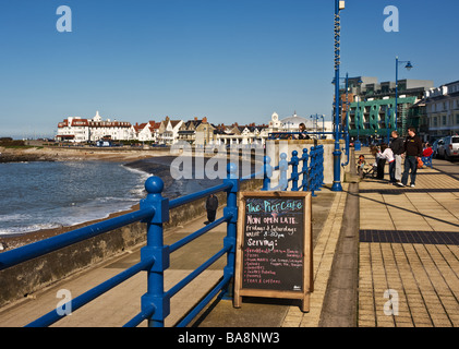 La passeggiata di Porthcawl in Galles. Foto Stock