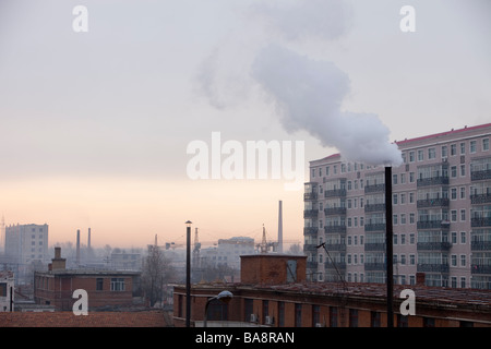 Inquinamento nella provincia di Heilongjiang nel nord della Cina Foto Stock