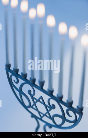 Close up di vacanza menorah Foto Stock