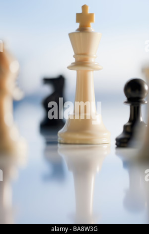 Close up di pezzi di scacchi Foto Stock
