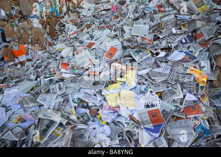 La carta in impianto di riciclaggio Foto Stock