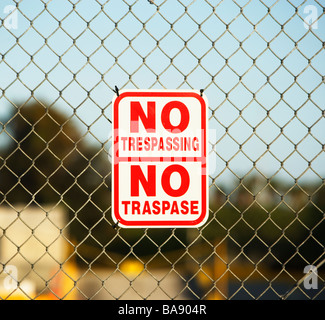 Nessun segno di intrusione Foto Stock