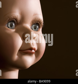 Close up baby doll face Foto Stock