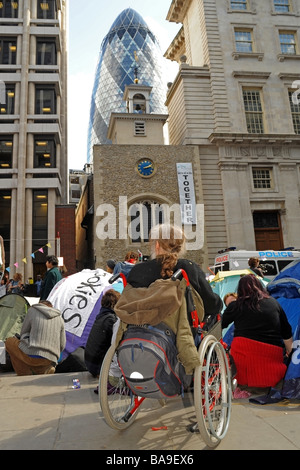 G20 Clima camp gate Vescovi City of London Foto Stock