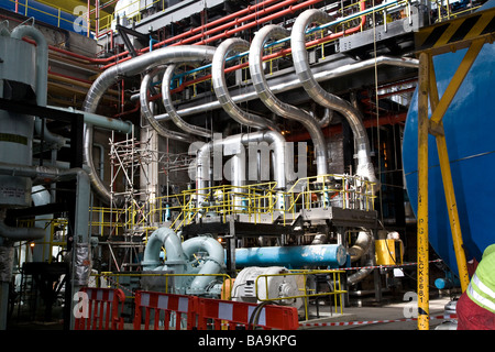 Tubazioni ad Ratcliffe su Soar Power Station, Nottingham. Foto Stock