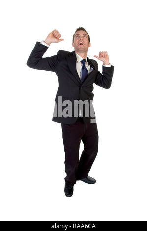 Un giovane imprenditore bello celebrare un successo Foto Stock
